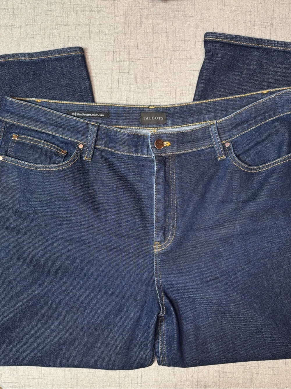 Talbots Slim Straight Ankle Jeans in Regina Wash Size 16 New - Picture 5 of 6